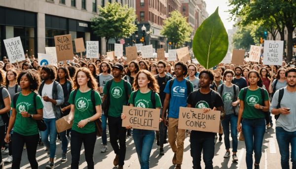 La jeunesse mondiale manifeste pour le climat vert